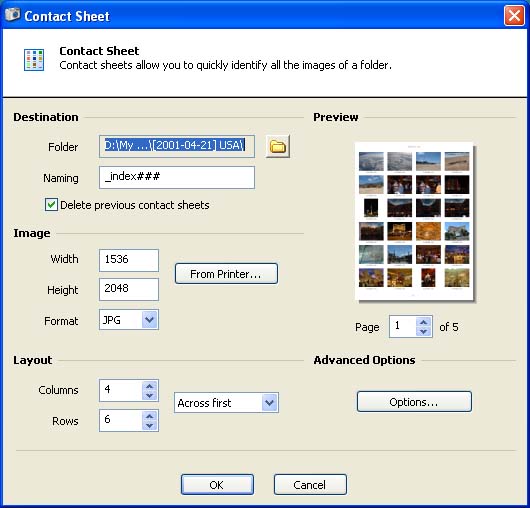 Create highly customizable contact sheets of your image folders.