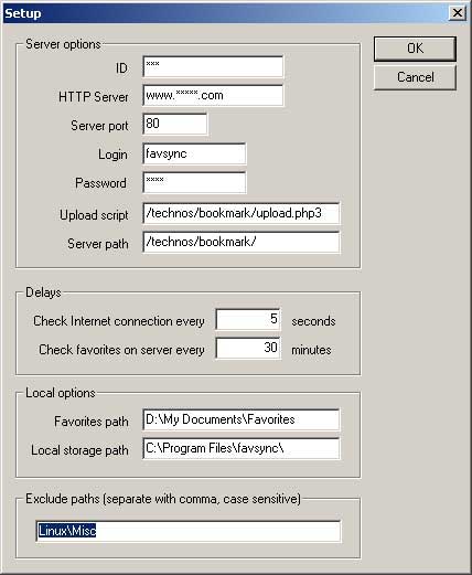 The setup dialog.